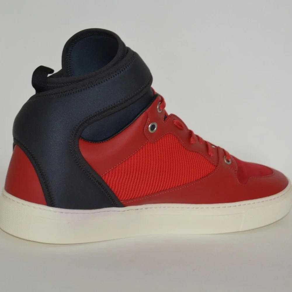 NWT BALENCIAGA MENS NEOPRENE STRAP HITOP LEATHER SNEAKERS - Picture 4 of 10